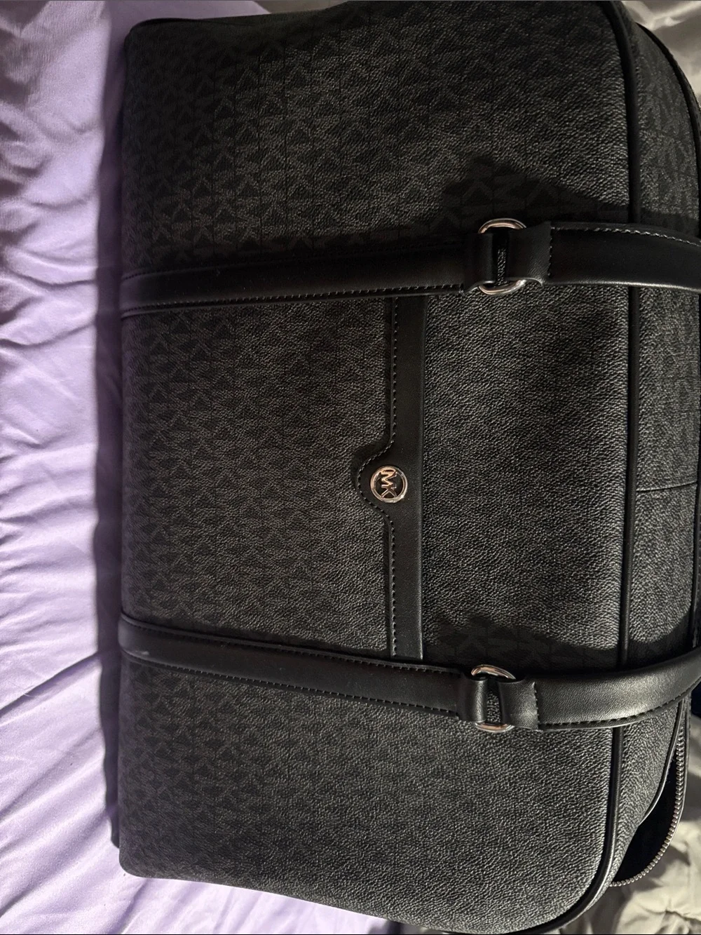 Michael Kors Black MK Logo Laptop Tote